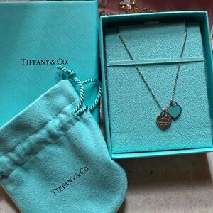 Tiffany Double Heart Tag Necklace